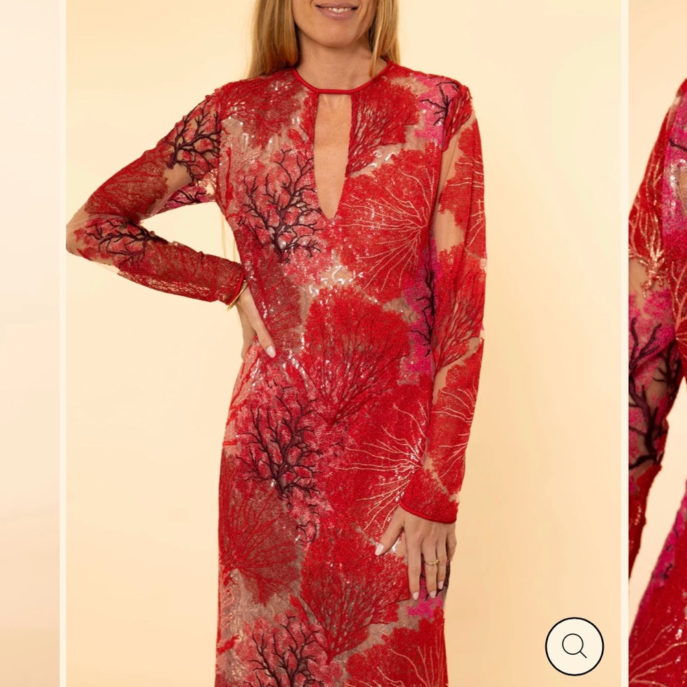 Silvia Tcherassi - Enys dress - red & pink coral reef beaded -
Size S - sold out - Picture 8 of 10